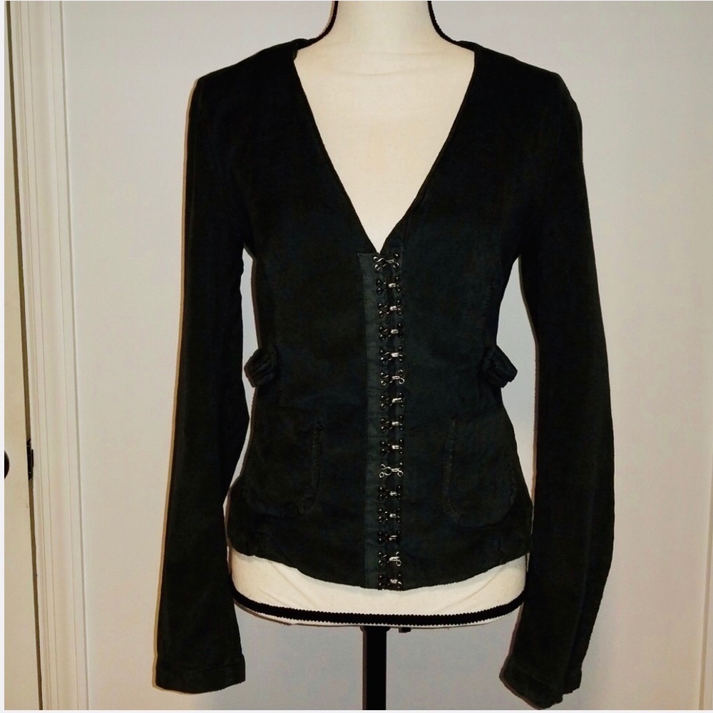 EURO DESIGNER DEEP GREEN VELVET JACKET- VINTAGE